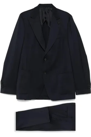 LARDINI Jakkesæt, Herre, Sort, 2XL, Uld, Elegant Ulddragt til Mænd