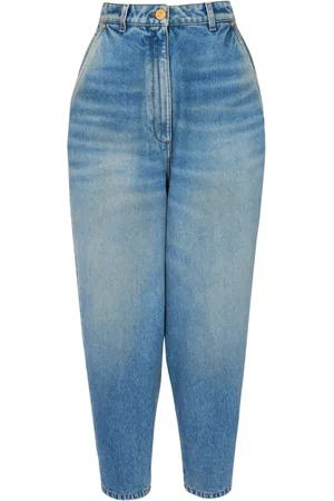 Balmain Jeans, Dame, Blå, 2XS, Denim, Faded baggy denim jeans