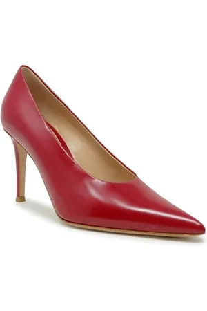 Gianvito Rossi Sko, Dame, Rød, 38 EU, Læder, Robbie 85 Røde Læder Pumps