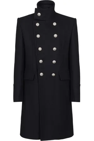 Balmain Frakke, Herre, Sort, M, Uld, Militærstil Frakke