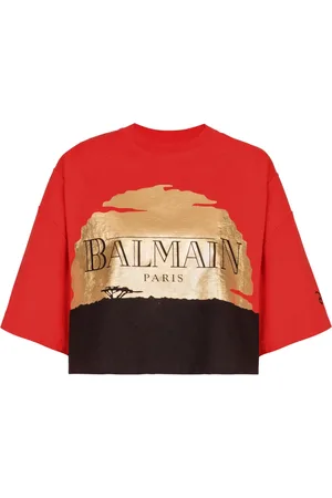 Balmain Top, Dame, Flerfarvet, 2XL, Bomuld, Disney x: The Lion King - Sunset trykt kort T-shirt