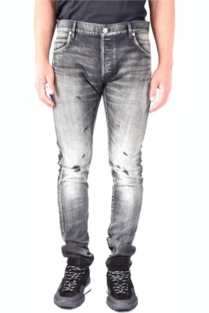Balmain Jeans, Herre, Grå, W34, Denim, Slim-Fit Denim Jeans