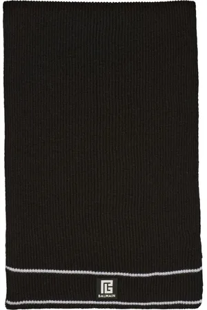 Balmain Tilbehør, Herre, Sort, ONE SIZE, Uld, Uld Patch Halstørklæde