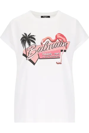 Balmain Top, Dame, Hvid, XL, Bomuld, Hvide T-shirts og Polos