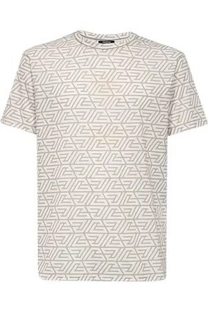 Balmain Top, Herre, , XS, Bomuld, Printet Monogram Pyramide T-shirt