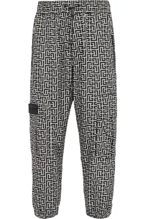 Balmain Bukser, Herre, Sort, 2XL, Fragtbukser med monogram