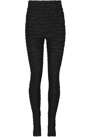 Balmain Bukser, Dame, Sort, S, Uld, Monogram Leggings til stilfuldt look