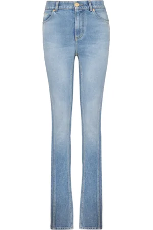 Balmain Jeans, Dame, Blå, M, Denim, Lysblå denim slim-fit jeans