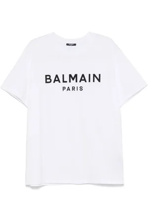 Balmain Top, Herre, Hvid, L, Hvide Crew Neck T-shirts og Polos