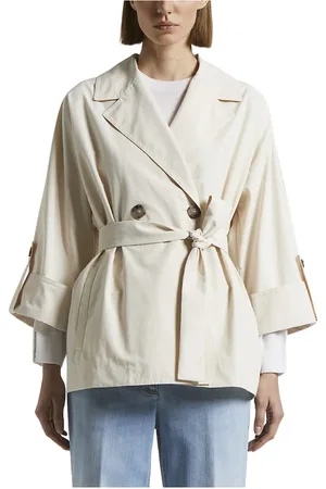 PESERICO SIGN Frakke, Dame, , S, Bomuld, Trench coat i teknisk bomuldsfaille