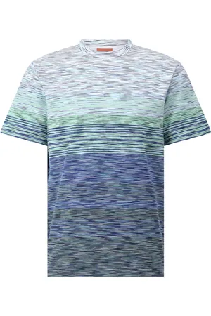 Missoni Top, Herre, Grøn, S, Stribet T-shirt til et friskt look