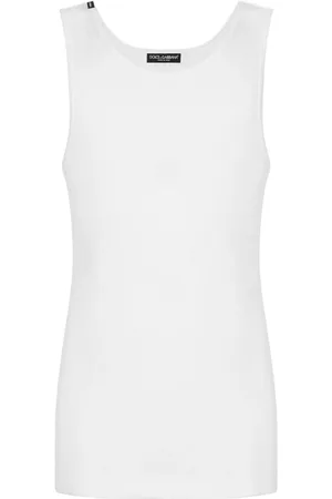 Dolce & Gabbana Top, Herre, Hvid, M, Bomuld, Tank Top med Canotta Stil