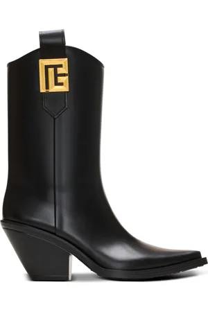Balmain Sko, Dame, Sort, 39 EU, Uld, Gummistøvler Tess PB cowboy støvler