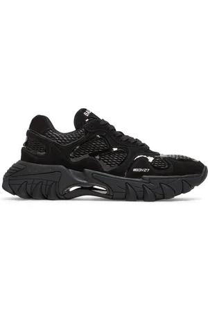 Balmain Sko, Dame, Sort, 35 EU, Læder, B-East Trainer i læder, ruskind og mesh
