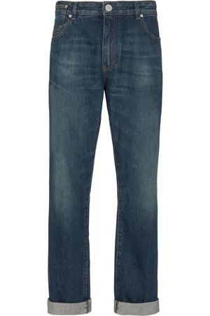 Balmain Jeans, Herre, Blå, W30, Denim, Vintage Straight-leg Jeans