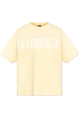 Balenciaga Top, Herre, Gul, XS, Bomuld, T-shirt med logo