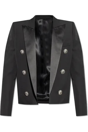Balmain Jakke, Herre, Sort, L, Uld, Blazer med applikationer