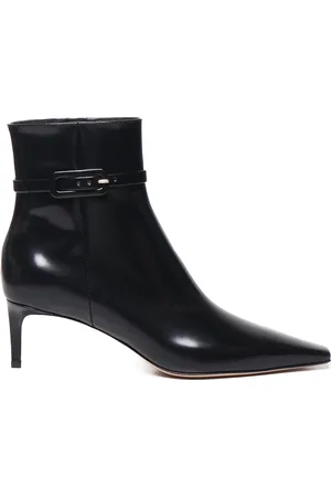 Gianvito Rossi Sko, Dame, Sort, 37 EU, Læder, Sorte Læder Ankelstøvler med Strop