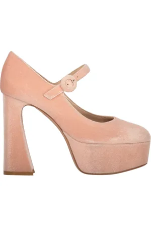 Gianvito Rossi Sko, Dame, Lyserød, 39 1/2 EU, Suede, Suede Almond Toe Block Heel Pumps