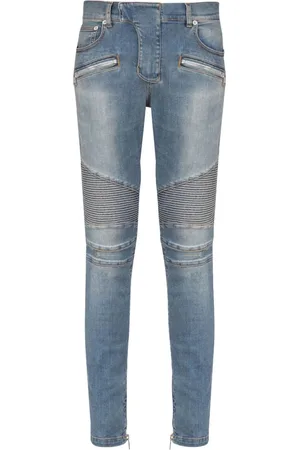Balmain Jeans, Herre, Blå, W30, Denim, Indigo Blå Distressed Denim Jeans