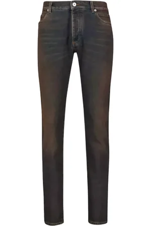Balmain Jeans, Herre, Blå, W35, Bomuld, Slim Fit Jeans med lynlås og knap