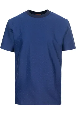 Missoni Top, Herre, Blå, S, Bomuld, Blå Zigzag Bomuld T-shirt Polo