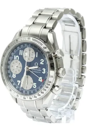 Omega Pre-owned, Herre, Blå, ONE SIZE, Tyl, Pre-owned Rustfrit stal watches