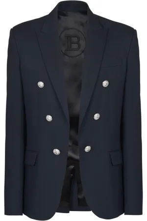 Balmain Jakke, Herre, Blå, L, Uld, 6-knapsjakke