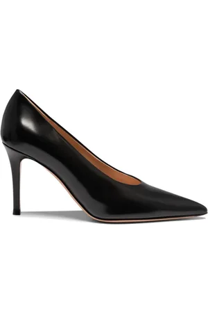 Gianvito Rossi Sko, Dame, Sort, 37 EU, Læder, Sort Læder Spidse Tå Pumps
