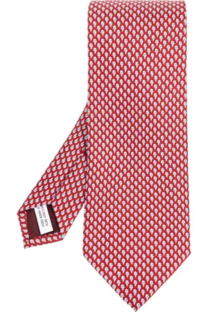 Salvatore Ferragamo Tilbehør, Herre, Rød, ONE SIZE, Uld, Silkeslips