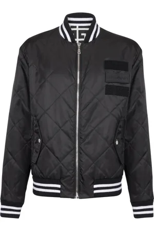 Balmain Jakke, Herre, Sort, XL, Nylon, Vendbar Nylon Bomberjakke med Maxi Monogram