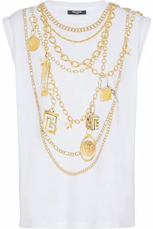 Balmain Top, Dame, Hvid, L, Bomuld, Trope-l