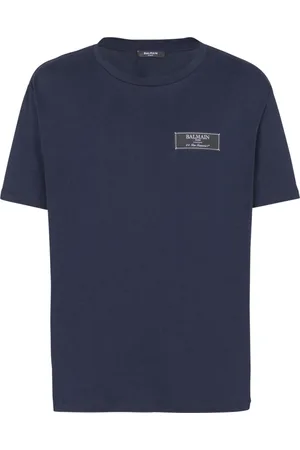 Balmain Top, Herre, Blå, S, Bomuld, Pierre Kortærmet T-shirt