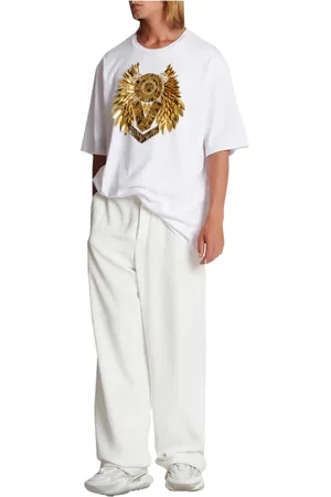 Balmain Bukser, Herre, Hvid, M, Bomuld, Cotton Loose Judo Pants