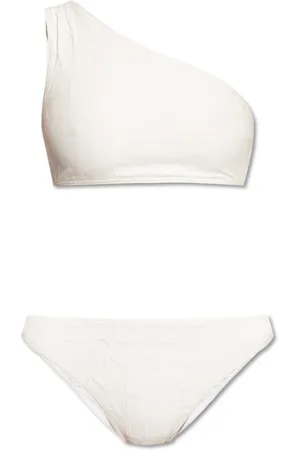 Balmain Badetøj, Dame, Hvid, XS, Uld, Mønstret bikini