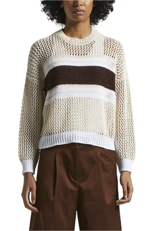 PESERICO SIGN Strik, Dame, , S, Bomuld, Ren bomuldscordonetto-sweater med palietter