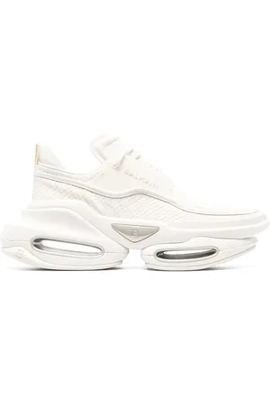 Balmain Sko, Dame, Hvid, 41 EU, Uld, Sneakers