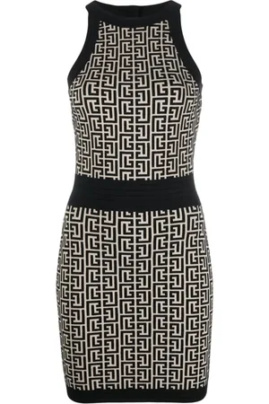 Balmain Kjole, Dame, Flerfarvet, 2XL, Uld, Dresses