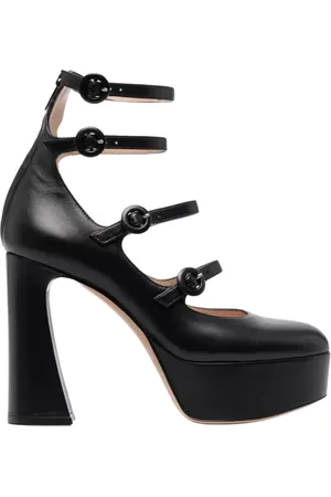 Gianvito Rossi Sko, Dame, Sort, 38 1/2 EU, Læder, Sort læder platform pumps