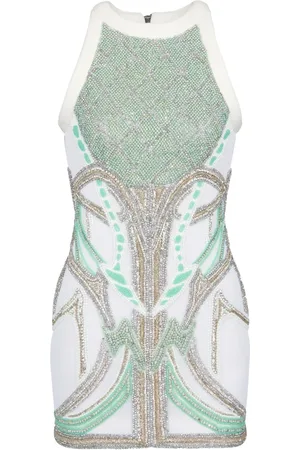 Balmain Kjole, Dame, Flerfarvet, M, Polyester, Broderet Kort Kjole