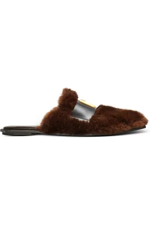 Balmain Sko, Dame, Brun, 40 EU, Faux Fur, Ana faux fur mule