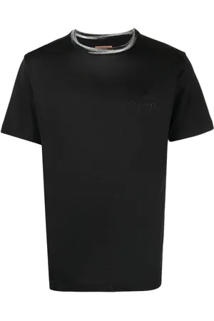 Missoni Top, Herre, Sort, XL, Bomuld, Logo-Broderet Bomuld T-Shirt