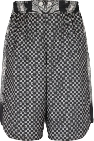 Balmain Shorts, Herre, Sort, XL, Polyester, Mini Paisley Monogram Shorts