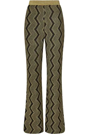 Missoni Bukser, Dame, Gul, M, Gyldne Flare Zigzag Bukser