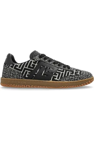Balmain Sko, Herre, Sort, 44 EU, Uld, Svane sneakers
