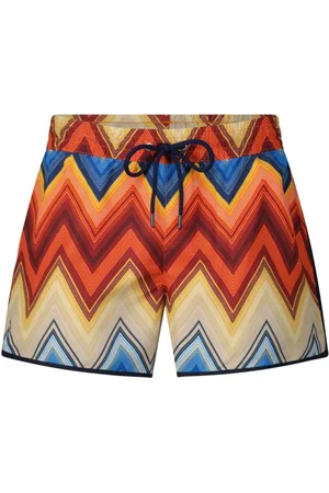 Missoni Badetøj, Herre, Flerfarvet, M, Uld, Chevron Mønster Badeshorts