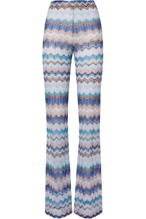 Missoni Bukser, Dame, Flerfarvet, M, Zig Zag Hæklet Strandbukser