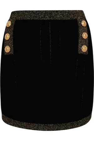Balmain Nederdel, Dame, Sort, XS, Uld, Sort Viskose Mininederdel