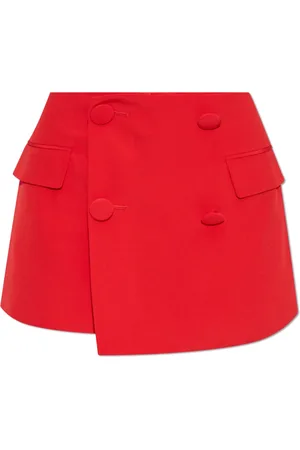 Balmain Shorts, Dame, Rød, S, Uld, Shorts med en læg