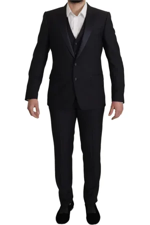 Dolce & Gabbana Jakkesæt, Herre, Sort, L, Uld, Klassisk Fit Suit - Sort